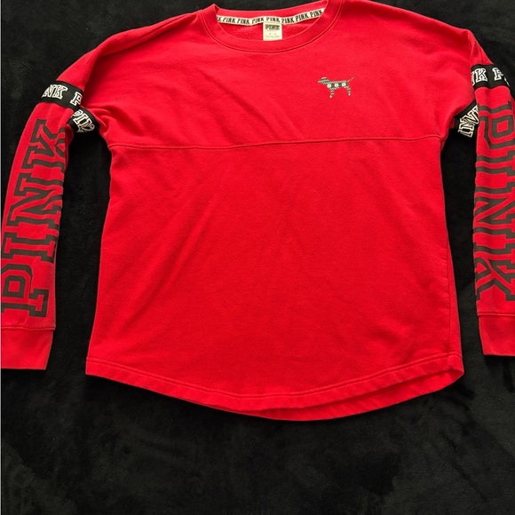 PINK Victoria's Secret Red Sweater with Black and White Accents - Picture 5 of 7